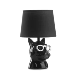 Lámpara de mesa Biagio, negra, cerámica, 29 cm de altura, E14