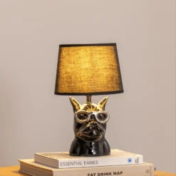 Lámpara de mesa Biagio, negra, cerámica, 29 cm de altura, E14