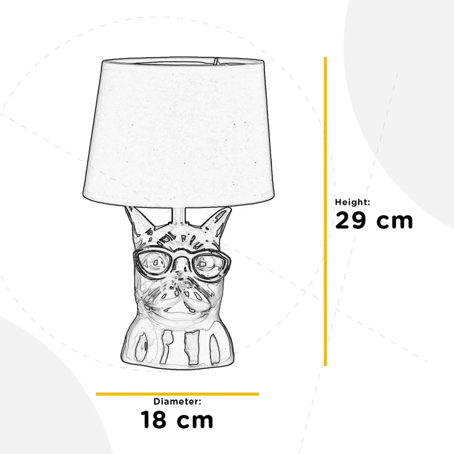 Lámpara de mesa Biagio, negra, cerámica, 29 cm de altura, E14