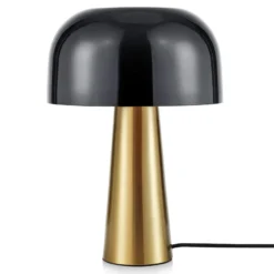 Lámpara de mesa Blanca, bronce/negro
