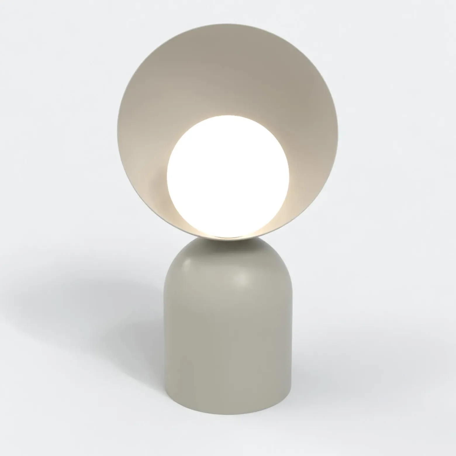Lámpara de mesa Boto LN1, beige, acero/vidrio, altura 31 cm, G9