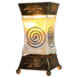 Lámpara de mesa brillante Xenia con diseño espiral
