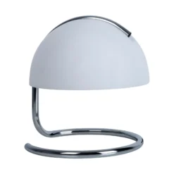 Lámpara de mesa Burano, blanca, altura 25 cm, cristal/metal, E27
