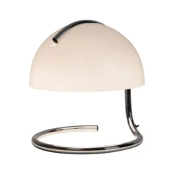 Lámpara de mesa Burano, blanca, altura 25 cm, cristal/metal, E27
