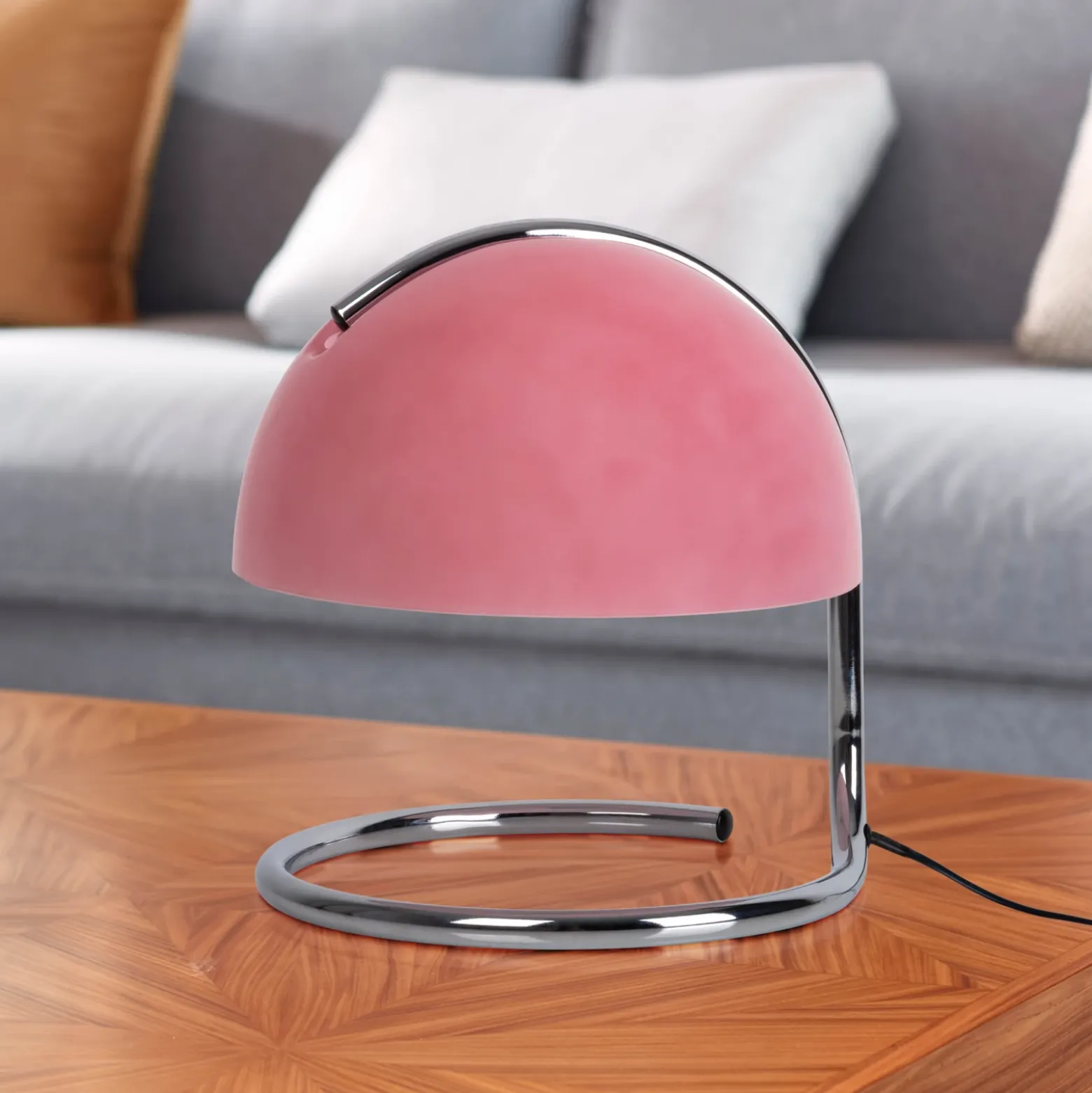 Lámpara de mesa Burano, rosa, altura 25 cm, cristal/metal, E27