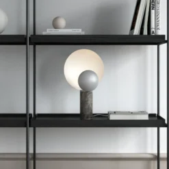Lámpara de mesa Caché, pantallas móviles, gris mate