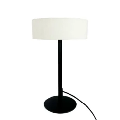 Lámpara de mesa Calix de Dyberg Larsen, negro/color natural, 40 cm