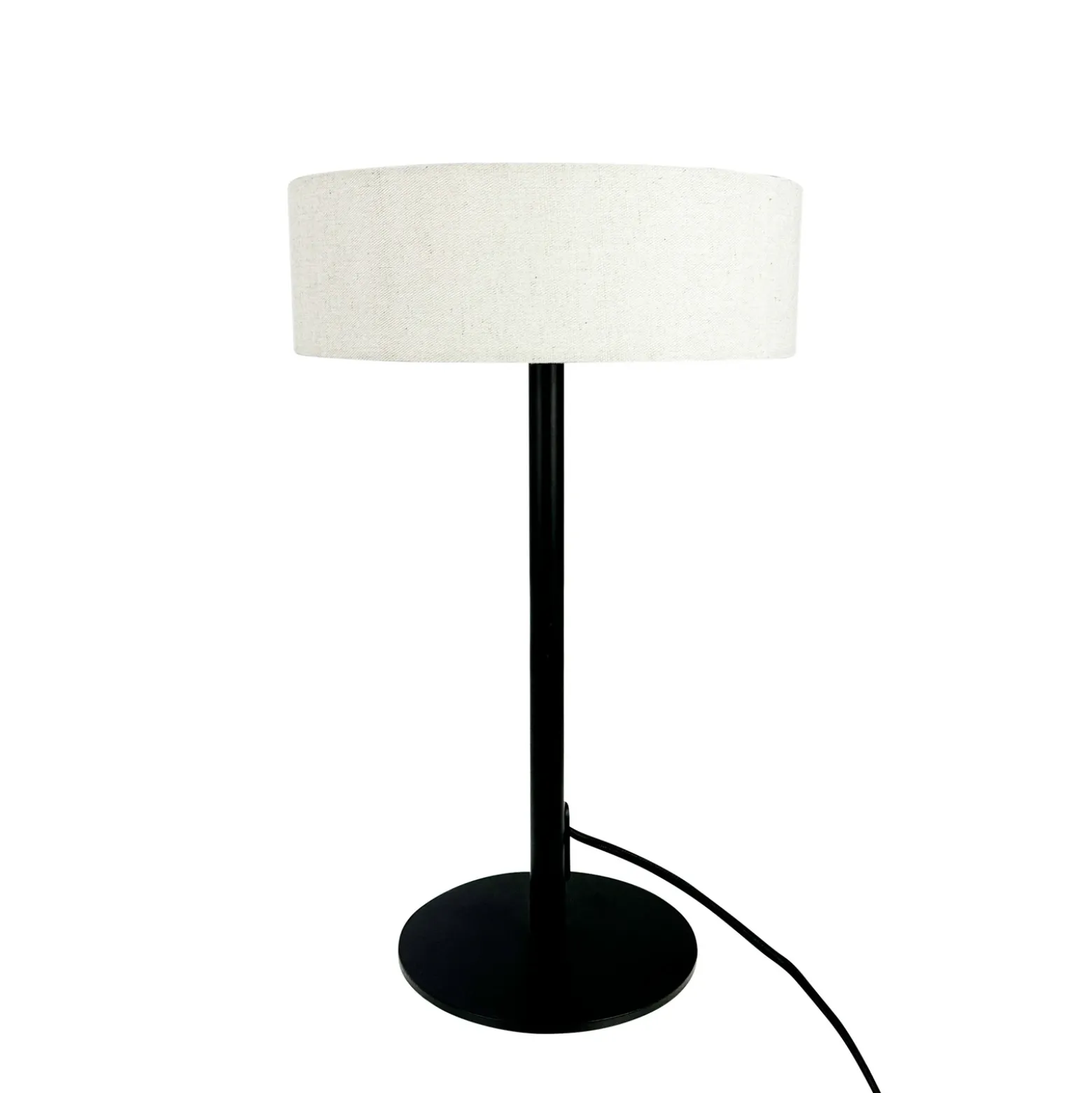 Lámpara de mesa Calix de Dyberg Larsen, negro/color natural, 40 cm