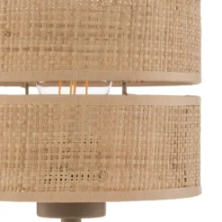 Lámpara de mesa Calma, beige, rafia, altura 38 cm, E27