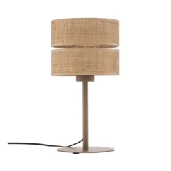 Lámpara de mesa Calma, beige, rafia, altura 38 cm, E27
