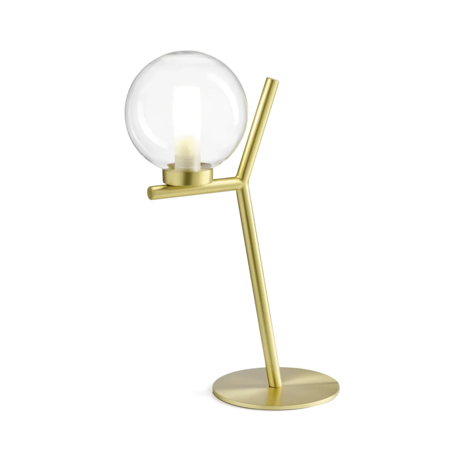 Lámpara de mesa Camely, 1 luz, oro cepillado/claro, cristal