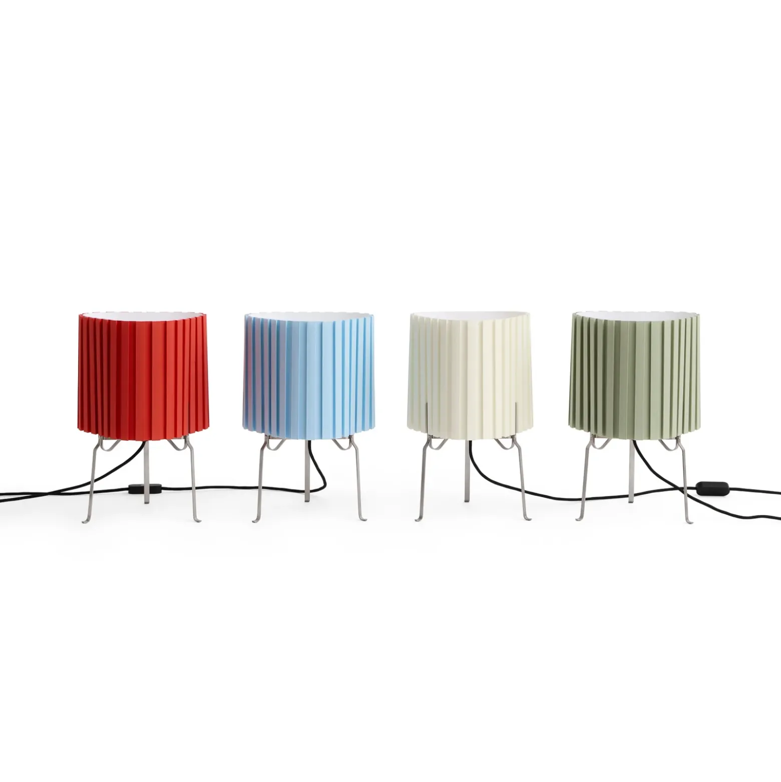 Lámpara de mesa Canelé de HAY, verde, altura 37 cm, casquillo E14, tela