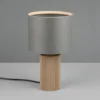 Lámpara de mesa Canio, altura 29 cm, gris/marrón, cartón, 1 x E14