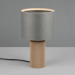 Lámpara de mesa Canio, altura 29 cm, gris/marrón, cartón, 1 x E14
