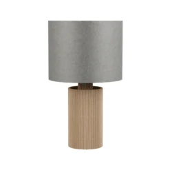 Lámpara de mesa Canio, altura 29 cm, gris/marrón, cartón, 1 x E14