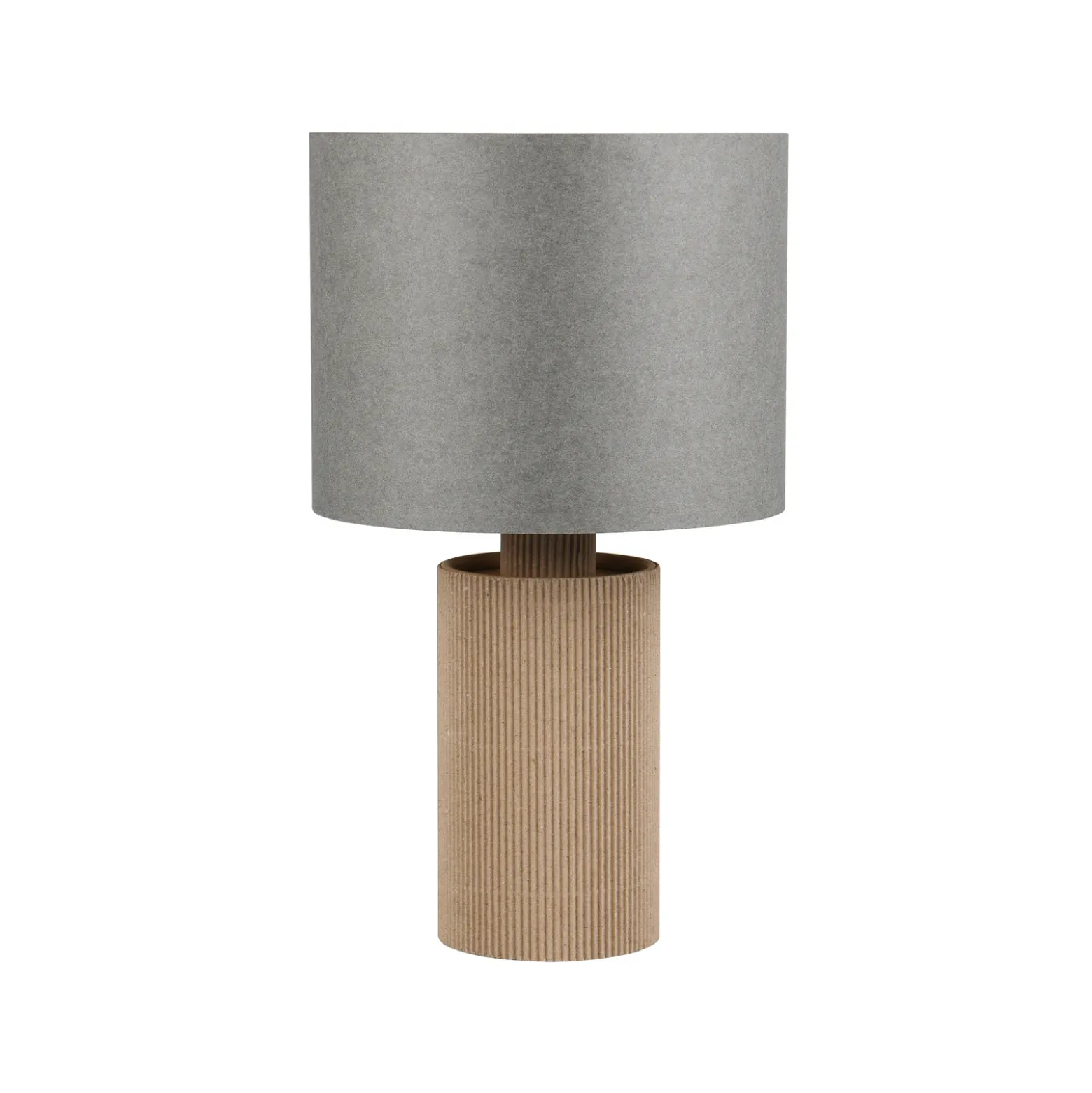 Lámpara de mesa Canio, altura 29 cm, gris/marrón, cartón, 1 x E14