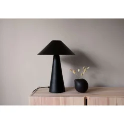 Lámpara de mesa Cannes de Globen Lighting, negra, altura 40 cm
