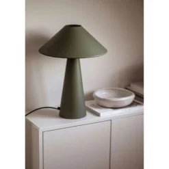 Lámpara de mesa Cannes de Globen Lighting, verde, altura 40 cm