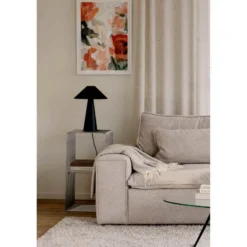 Lámpara de mesa Cannes de Globen Lighting, negra, altura 40 cm