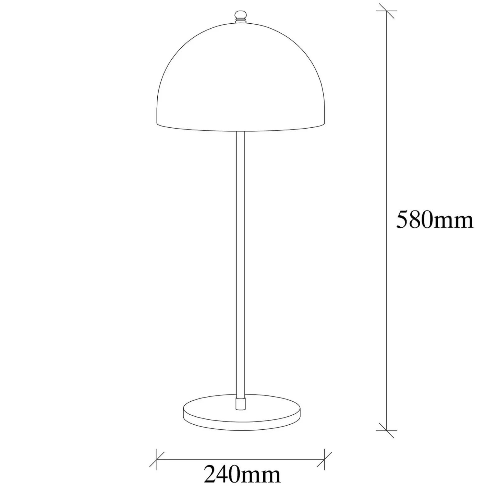 Lámpara de mesa Can NT-135, negro, metal, altura 58 cm