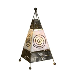 Lámpara de mesa Carlo con motivo de espiral y sol