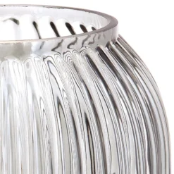 Lámpara de mesa Carneval, gris humo, cristal, altura 23,5 cm, E27