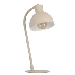 Lámpara de mesa Cazalilla, beige arena, metal, E27, altura 41,3 cm