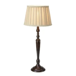 Lámpara de mesa Chocolat, altura 60 cm, beige/marrón, metal/tejido