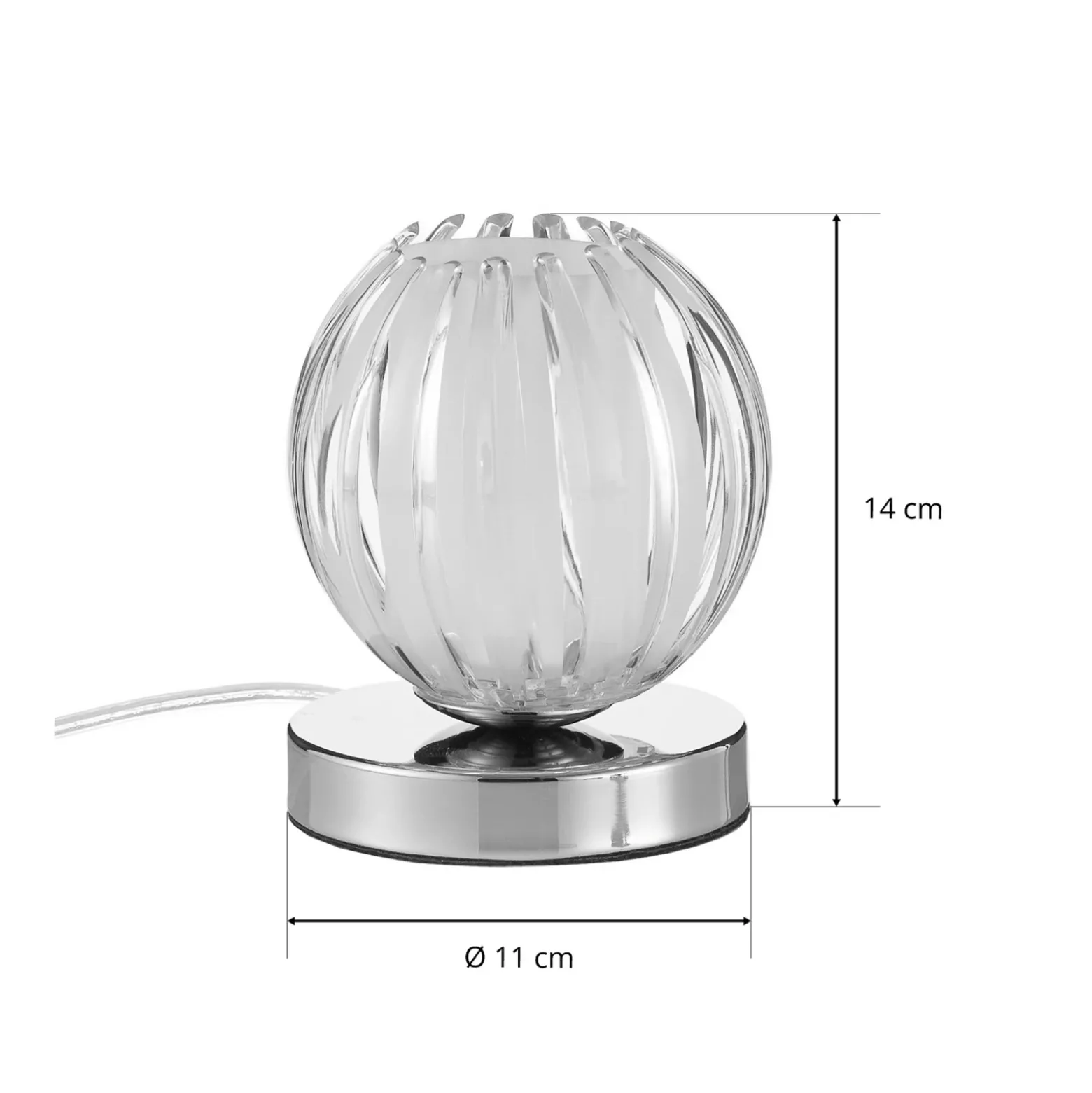 Lámpara de mesa Claw, función táctil, transparente