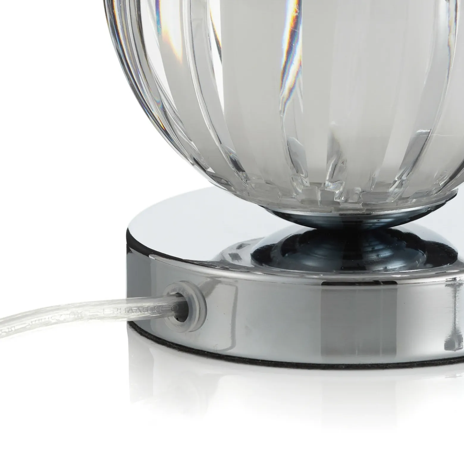 Lámpara de mesa Claw, función táctil, transparente