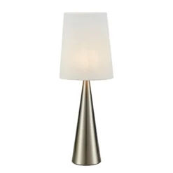 Lámpara de mesa Conus con pantalla WHITE, níquel
