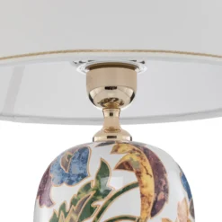 Lámpara de mesa Damasco, oro 24 quilates, Ø 30 cm