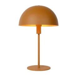 Lámpara de mesa de acero Siemon, Ø 25 cm, amarillo ocre