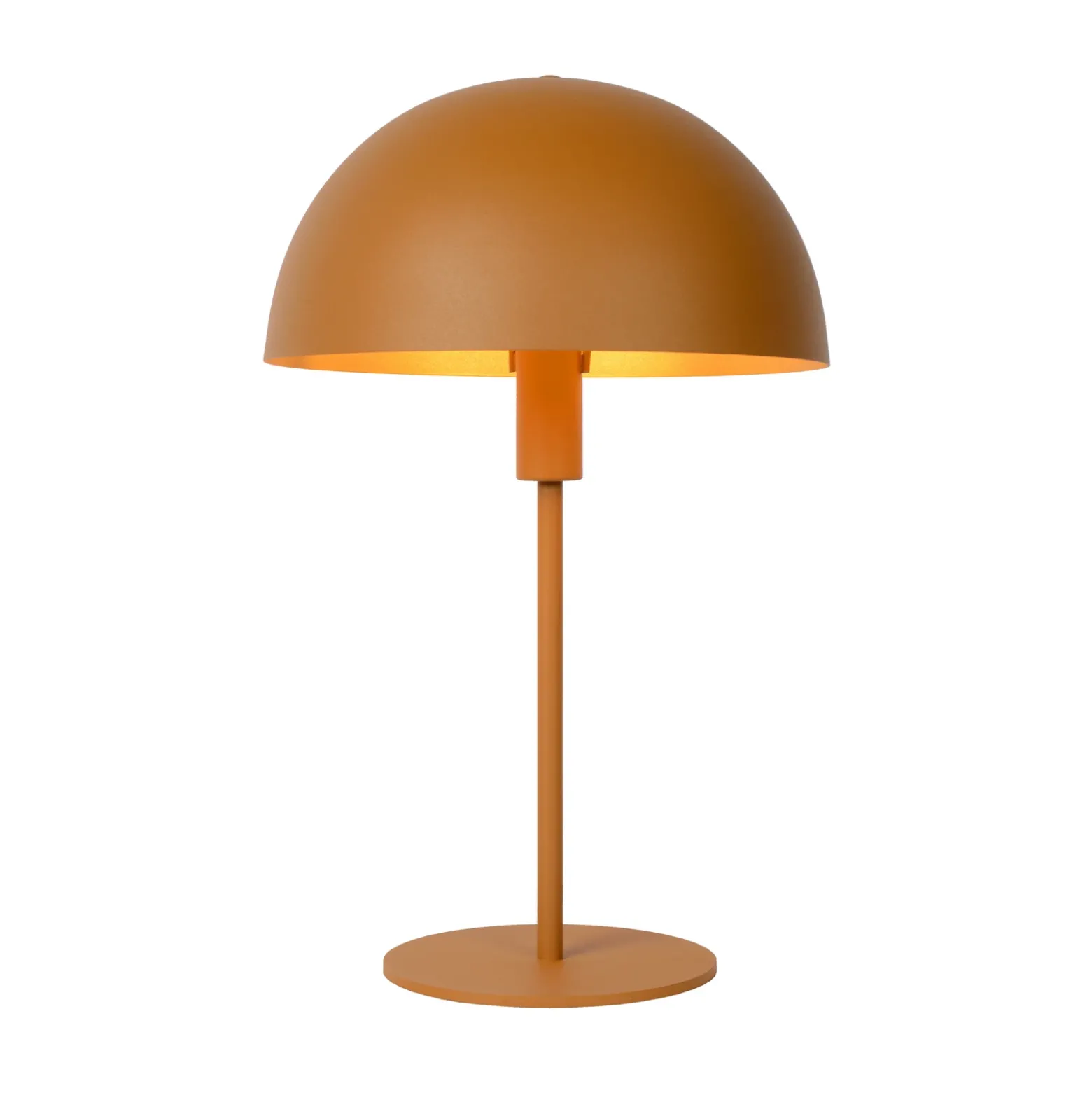 Lámpara de mesa de acero Siemon, Ø 25 cm, amarillo ocre