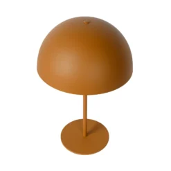 Lámpara de mesa de acero Siemon, Ø 25 cm, amarillo ocre