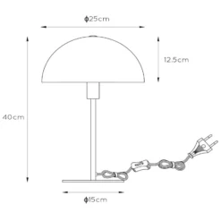 Lámpara de mesa de acero Siemon, Ø 25 cm, verde