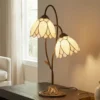 Lámpara de mesa de estilo Tiffany Liliana, 2 luces