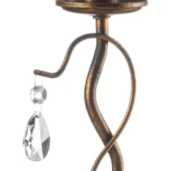 Lámpara de mesa Delia, color bronce, hierro, altura 42 cm, Ø 15 cm