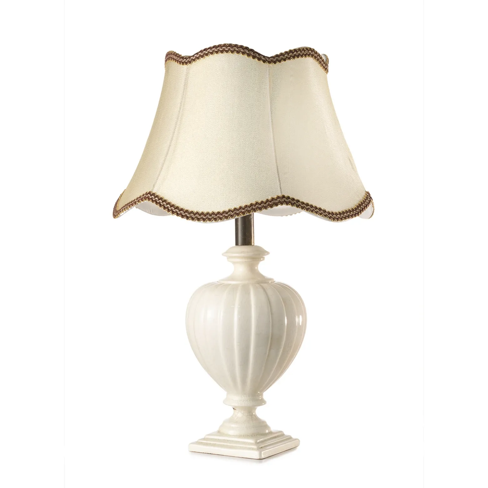 Lámpara de mesa Desy, cerámica, color crema, altura 60 cm, E27