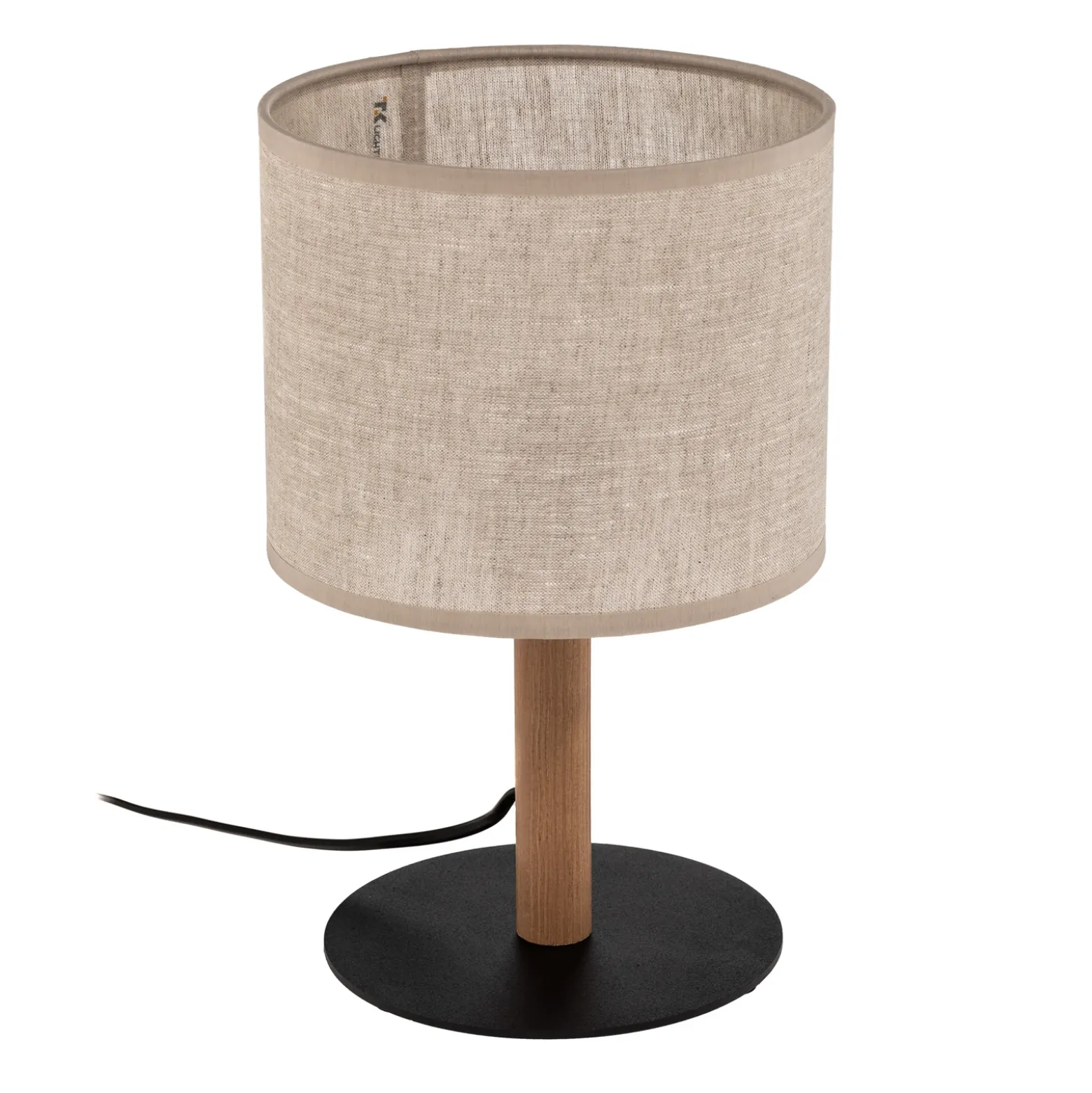 Lámpara de mesa Deva Nature, textil, madera