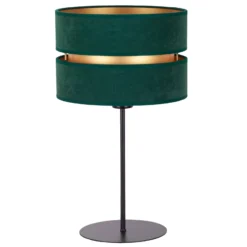 Lámpara de mesa Duo, verde/dorado, altura 50 cm