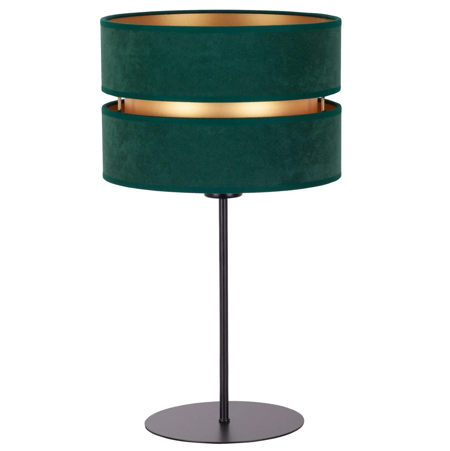 Lámpara de mesa Duo, verde/dorado, altura 50 cm