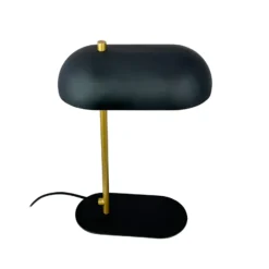Lámpara de mesa Dyberg Larsen Mini Arch, negro/latón, 32 cm