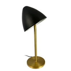 Lámpara de mesa Dyberg Larsen Oulu, negro/latón, altura 47 cm