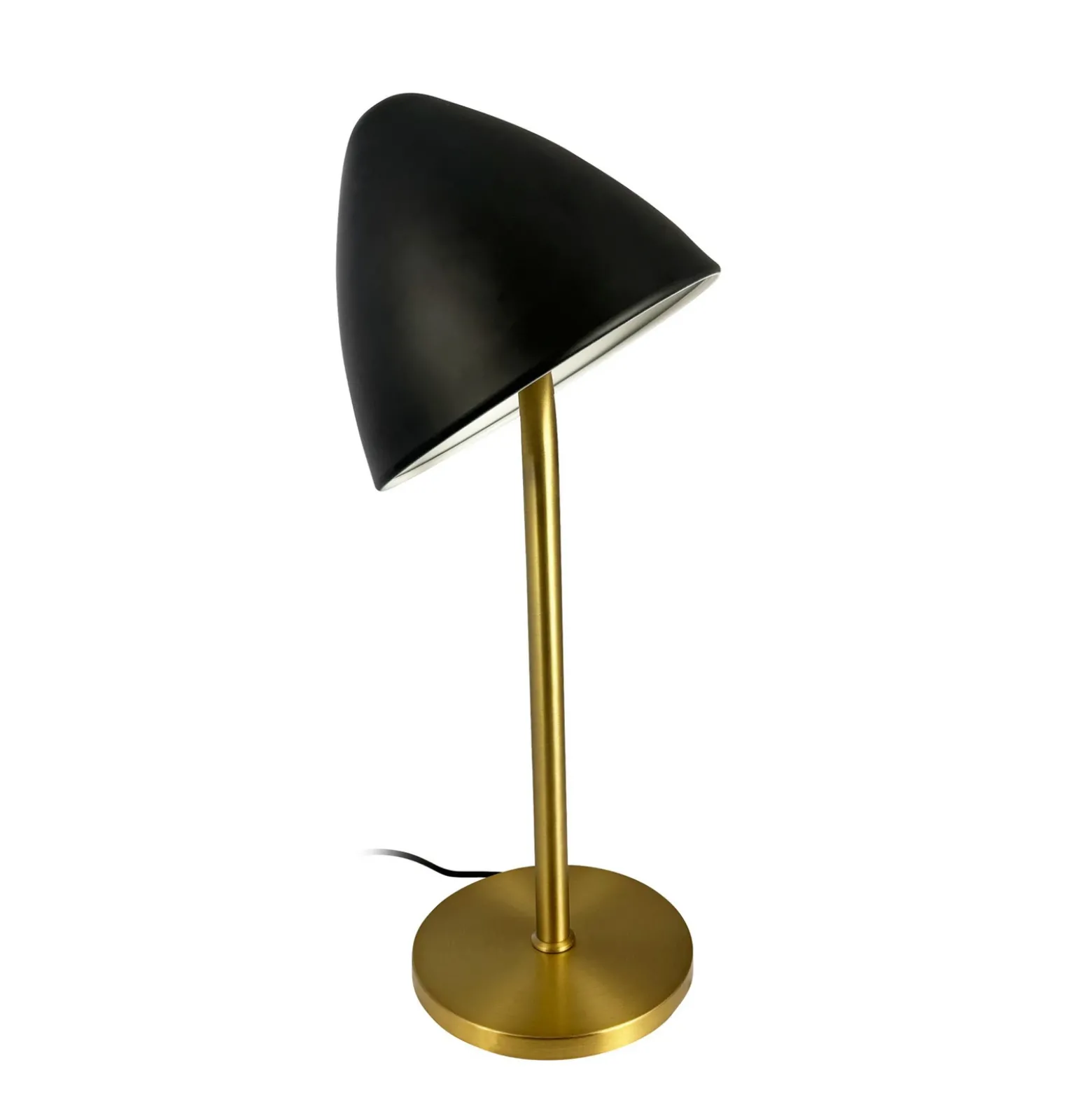 Lámpara de mesa Dyberg Larsen Oulu, negro/latón, altura 47 cm