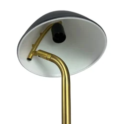 Lámpara de mesa Dyberg Larsen Oulu, negro/latón, altura 47 cm