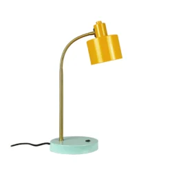 Lámpara de mesa Dyberg Larsen Ocean Flex, curry/turquesa, 45 cm