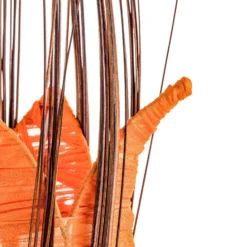 Lámpara de mesa Elena con pantalla textil, naranja