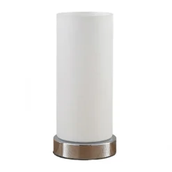 Lámpara de mesa Elianna de Lindby, blanca, cristal, 24 cm, atenuable, E14