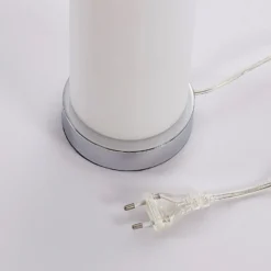 Lámpara de mesa Elianna de Lindby, blanca, cristal, 24 cm, atenuable, E14